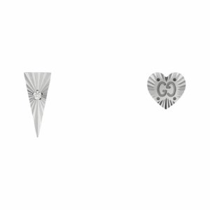 18ct White Gold Icon GG Diamond Triangle & Heart Earrings