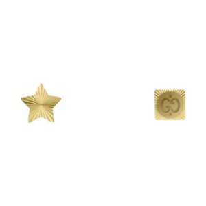 18ct Yellow Gold Icon GG Star & Square Earrings