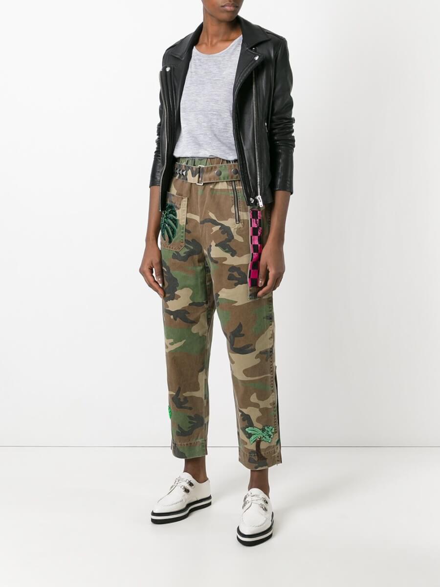 Green camouflage trousers
