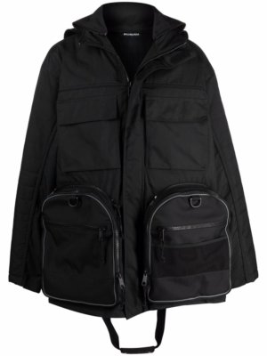 Balenciaga Transformer Gym Bag parka coat - Black