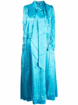 Balenciaga crinkled-effect sleeveless dress - Blue