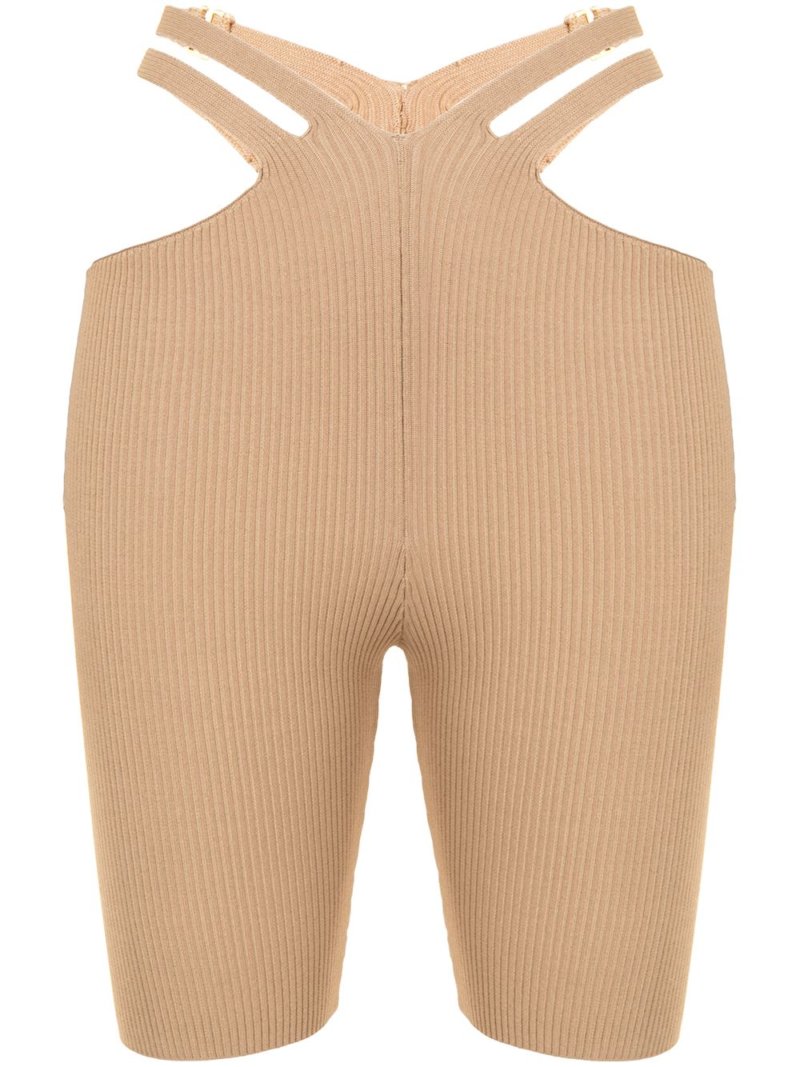 Dion Lee Lustrate Fork above-the-knee shorts - Neutrals