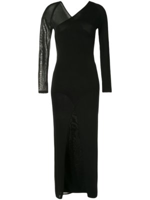 Dion Lee asymmetric long-sleeve dress - Black