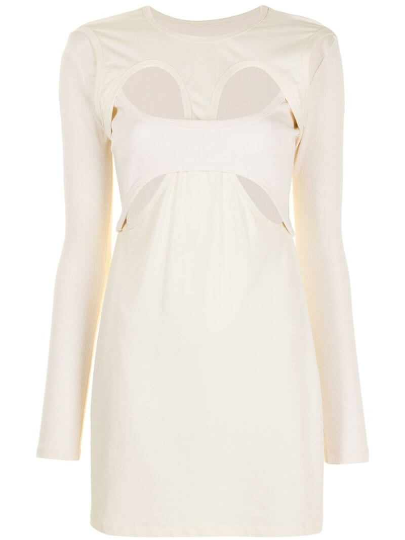 Dion Lee breathable T-shirt dress - White