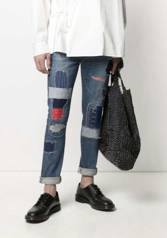 Junya Watanabe MAN patchwork slim-fit jeans