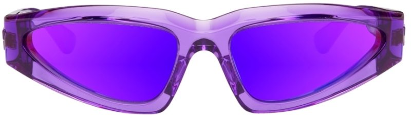 BOTTEGA VENETA Purple Triangular Wraparound Sunglasses