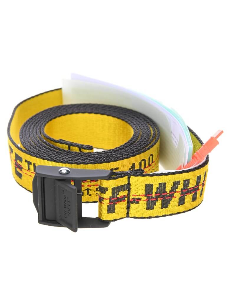 Yellow off-white branded canvas belt