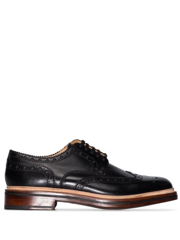black leather brogues