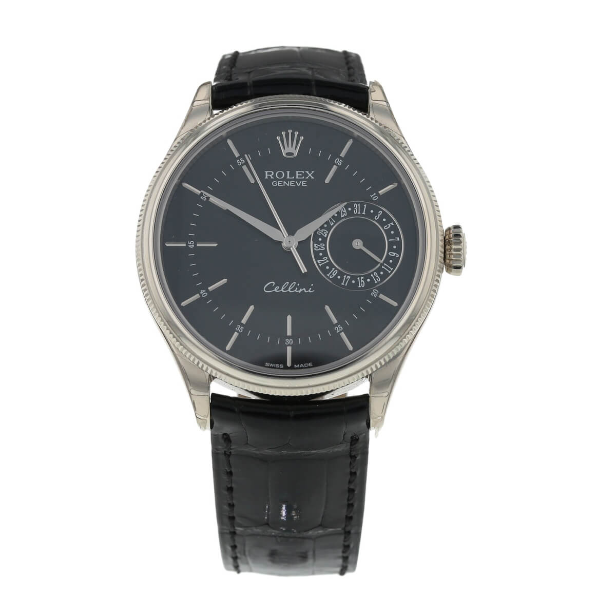 Black dial Rolex Cellini wristwatch