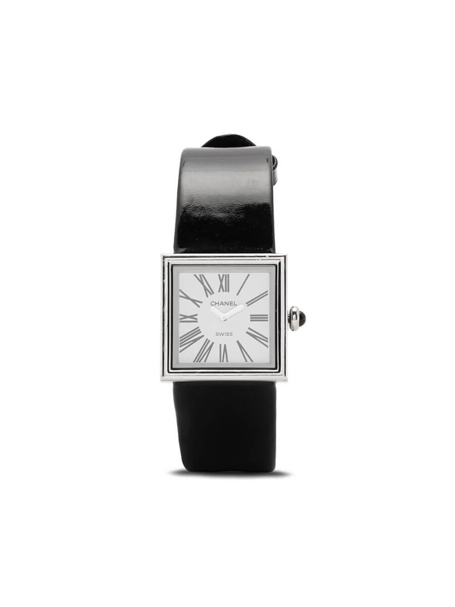 White dial square faced wristwatch