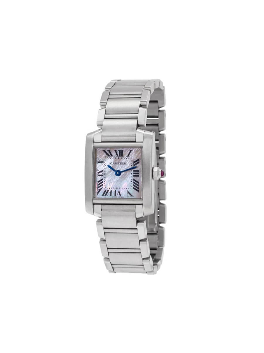 Square faced white faced dial wristwatch