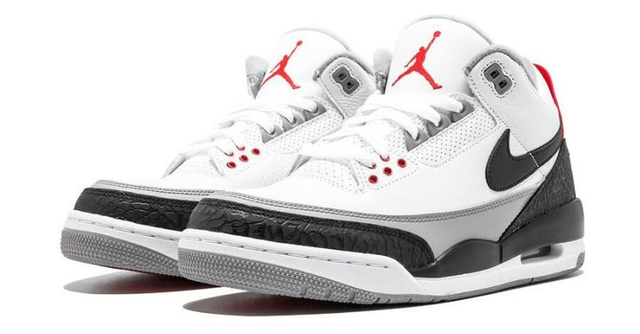 Black red white Air Jordan 3 sneakers