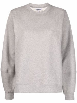 GANNI logo-print crewneck sweatshirt - Grey