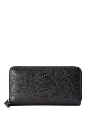 Gucci logo-plaque zip-fastening wallet - Black