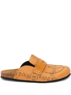 JW Anderson logo-print loafer mules - Brown