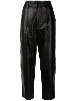 ANINE BING Becky leather trousers - Black