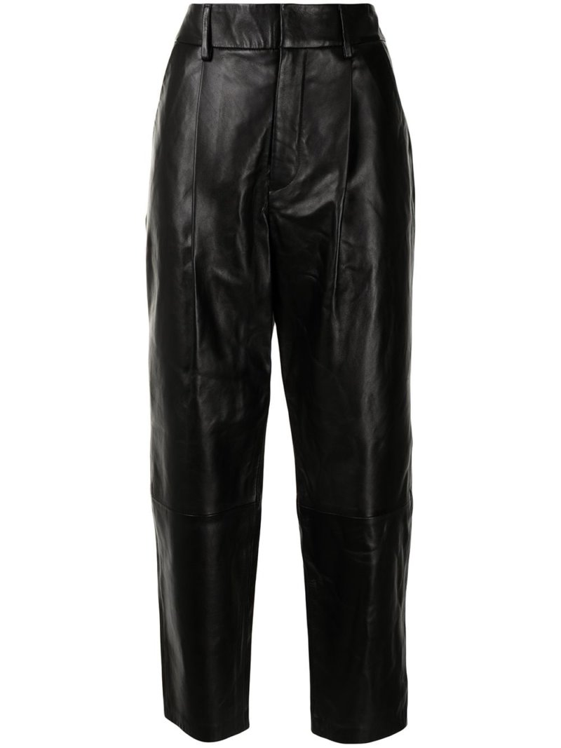 ANINE BING Becky leather trousers - Black