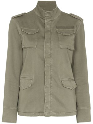 ANINE BING stand-up collar military jacket - Green