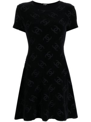 Chanel Pre-Owned 1990s Interlocking CC-print dress - Black