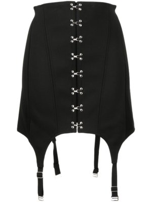 Dion Lee corset-style suspender-detail skirt - Black
