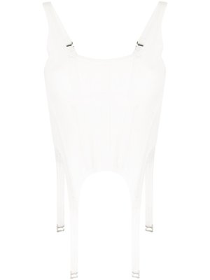 Dion Lee ribbed combat corset top - White