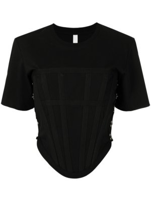 Dion Lee side-hook corset T-shirt - Black