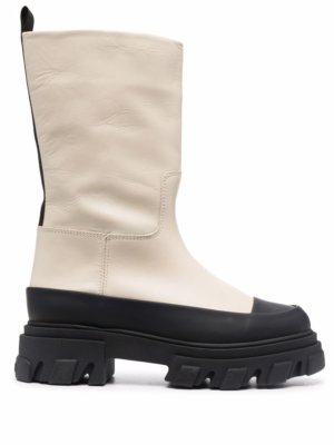 GANNI Tubular chunky-sole boots - Neutrals
