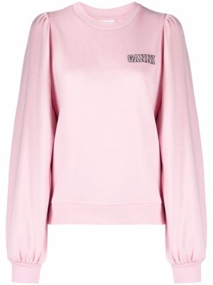 GANNI puff sleeve sweatshirt - Pink