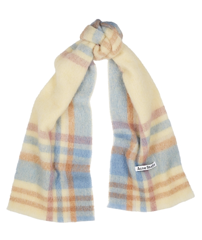 tartan alpaca-blend scarf