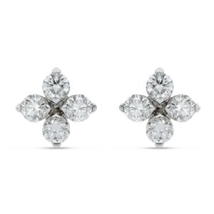 18ct White Gold Love in Verona Diamond 1.27ct Flower Earrings