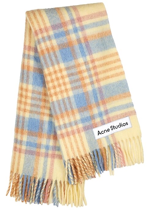 ACNE STUDIOS Vally tartan alpaca-blend blanket scarf £420.00