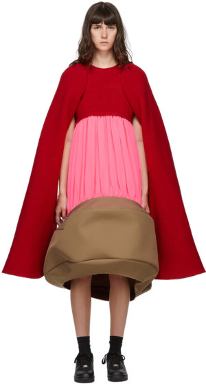 Comme des Garçons Red & Pink Sculptural Dress