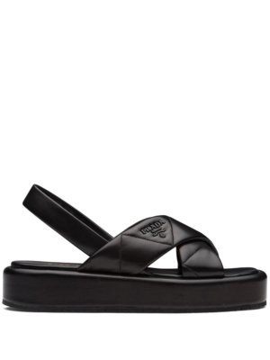 Prada quilted flatform sandals - Black