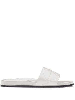 Prada quilted logo sandals - White