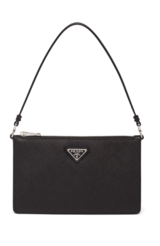 Prada | logo-plaque clutch bag | £1,280 black
