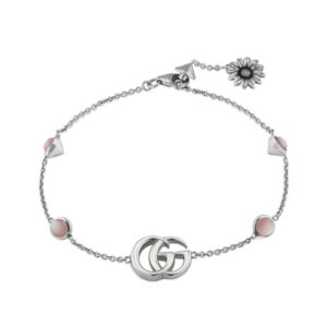Silver GG Marmont Pink Mother of Pearl Bracelet