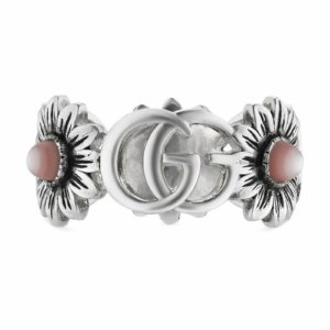 Gucci GG Marmont Silver & Mother of Pearl Ring - Ring Size L