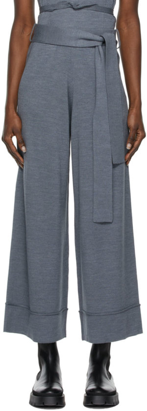 3.1 Phillip Lim Grey Wide-Leg Knit Wool Lounge Pants