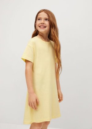 Back vent dress pastel yellow - Kids - 13-14 years - MANGO KIDS