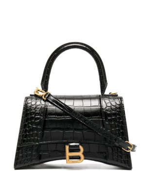 Balenciaga crocodile effect tote bag - Black