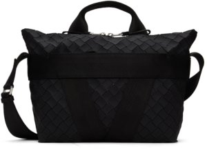 Bottega Veneta Black Rubber Buffer Messenger Bag