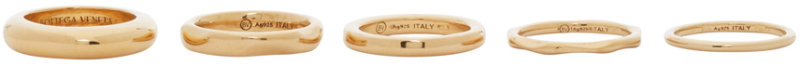 Bottega Veneta Gold Mismatched Ring Set