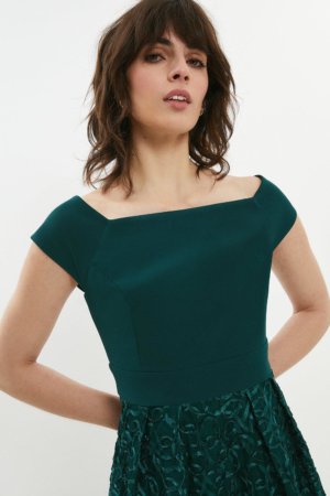 Coast Embroidered Midi Dress -, Green