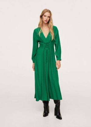 Corset design dress green - Woman - 10 - MANGO