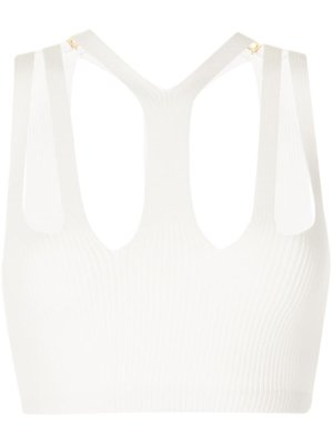Dion Lee ribbed-knit cropped top - White