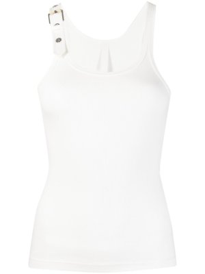 Dion Lee single-buckle ribbed tank top - White