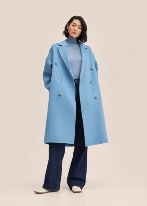 Handmade wool coat blue - Woman - XXS - MANGO