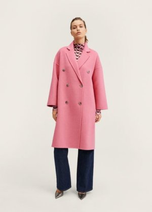 Handmade wool coat pink - Woman - XXS - MANGO