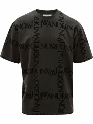 JW Anderson logo grid-print T-shirt - Grey
