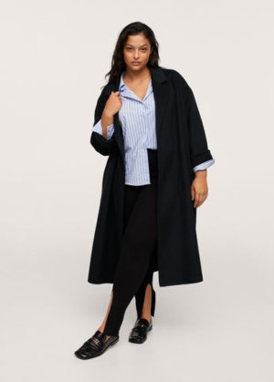 Plus size - Wool handmade coat black - 2XL - MANGO